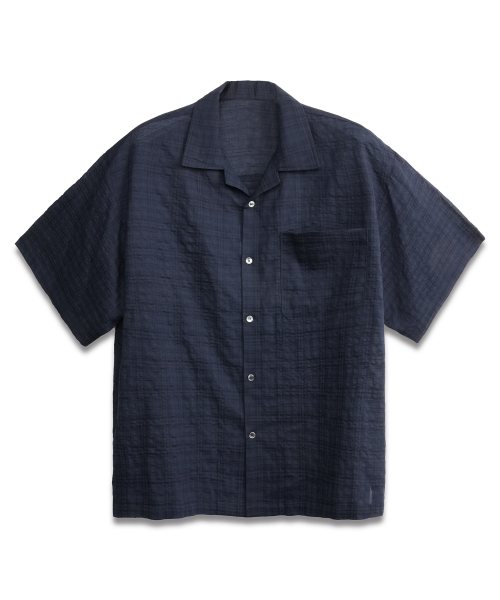 Breeze Seersucker Check Shirts BLUE