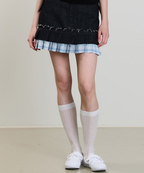 SM DENIM MINI SKIRT(BLUE)