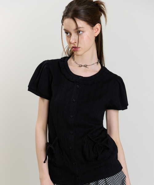 SM PUFF CARDIGAN(BLACK)