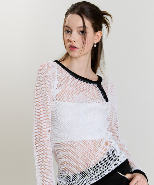 SM CROSS MESH KNIT(WHITE)