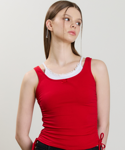 SM LAYERED LACE SLEEVELESS(RED)