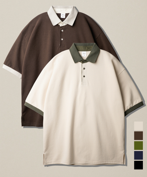 [2PACK] Chess Ringer Collar Short T-Shirt KJST2616