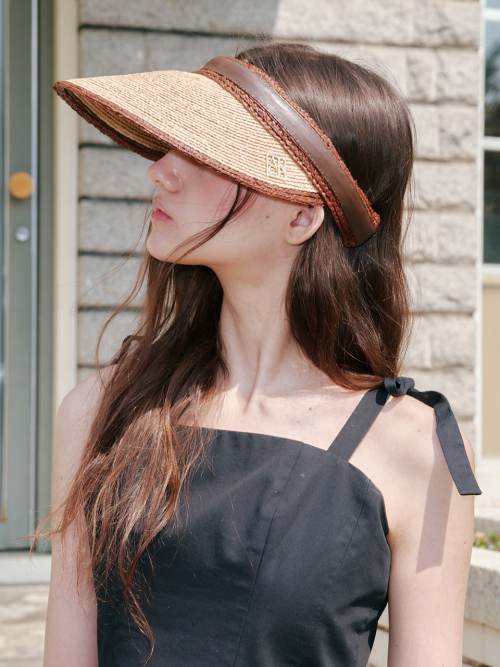 Diana Raphia Sun Visor (Beige)