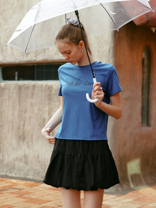 TILLY print T-shirt_BLUE