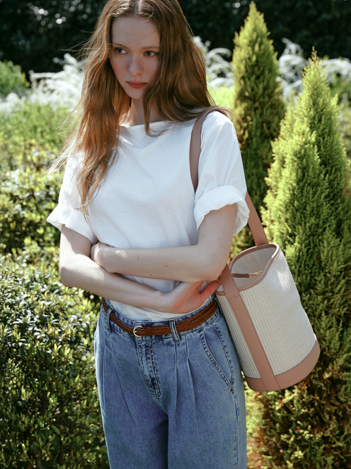 RAFFIA shoulder bag_SAND