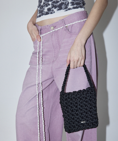 WEAVING SQUARE BAG MINI - BLACK