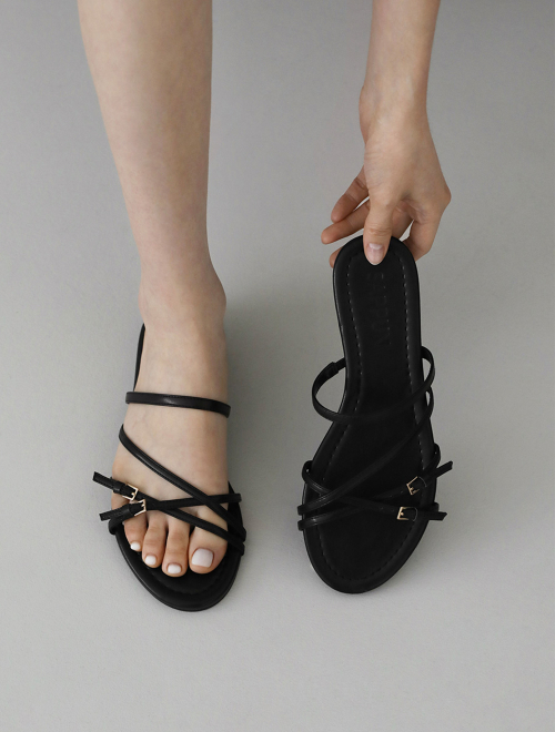 Leons Buckle Strap Slippers (1cm)
