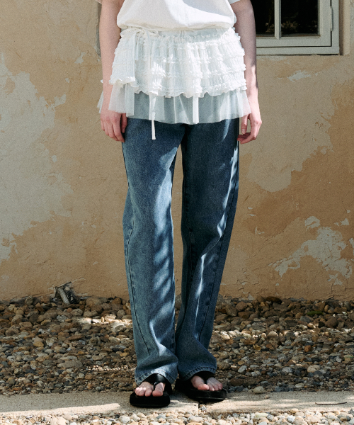 LAYERED WRAP MINI SKIRT WHITE