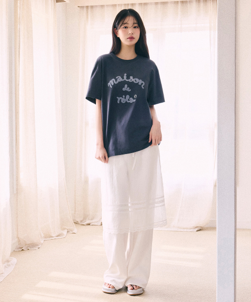 LACE LAYERED LONG SKIRT WHITE