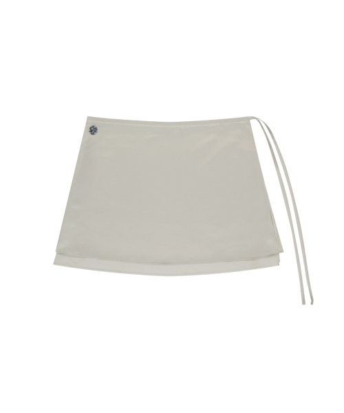 038 SATIN WRAP SKIRT SILVER
