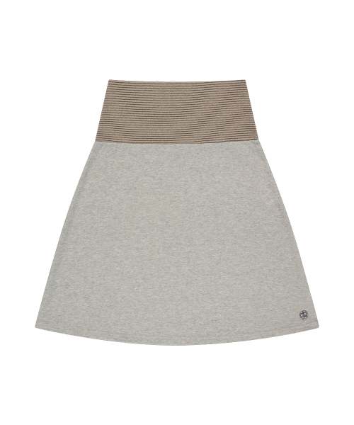 038 STRIPE SKIRT MELANGE GREY