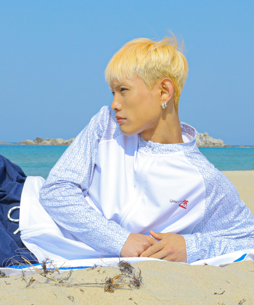 GT146 네이티브 패턴 집업 래쉬가드 (WHITE)