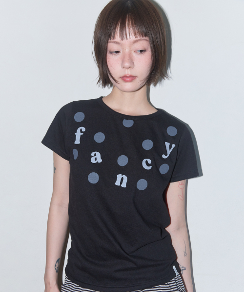 FRILL LAYERED DOT TEE (BLACK) F25QB129