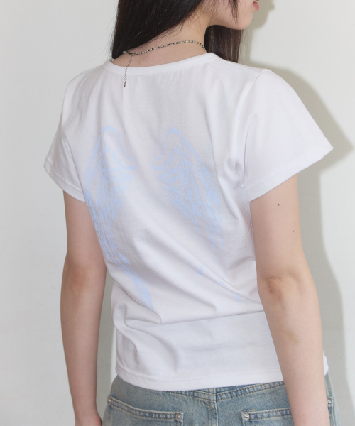 REBIRTH OF HEAVEN CROP TEE (BLUE) F25QB135