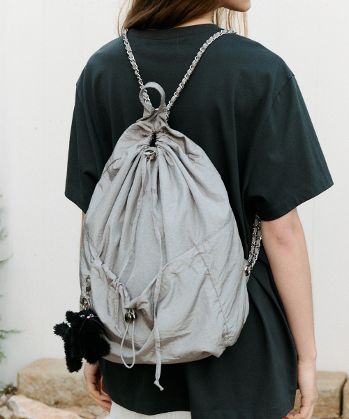 NYLON CHAIN BACKPACK GRAY