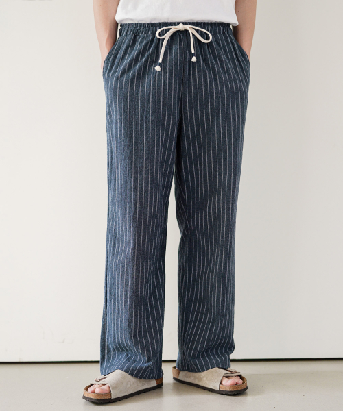 Summer Striped Wide Pants Blue MMLP2628