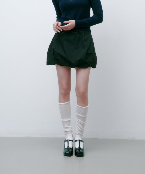 벌룬 숏 스커트 팬츠 블랙 4W251W003