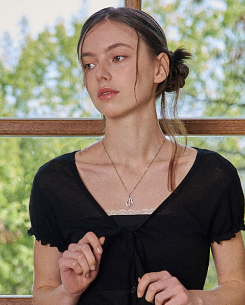 DOUBLE STRAP CARDIGAN-BLACK