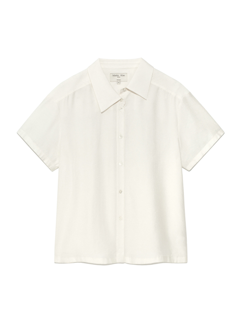 UNBALANCE COLLAR HALF SHIRT IN IVORY