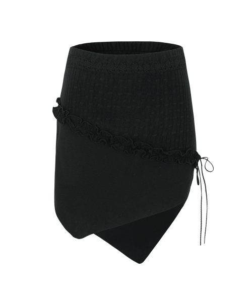 SELLY CUTTING SKIRT-BLACK