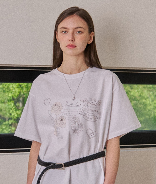 L CAKE TEE LOOSE FIT-WHITE
