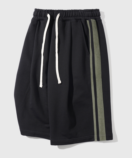 Side track half sweat pants Black OYSP2627