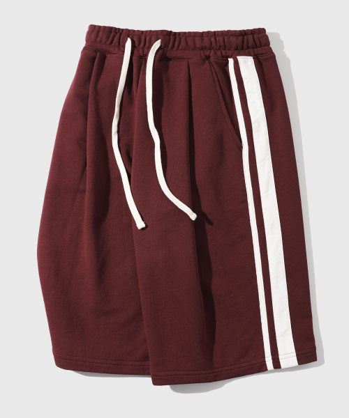 Side track half sweat pants Burgundy OYSP2627