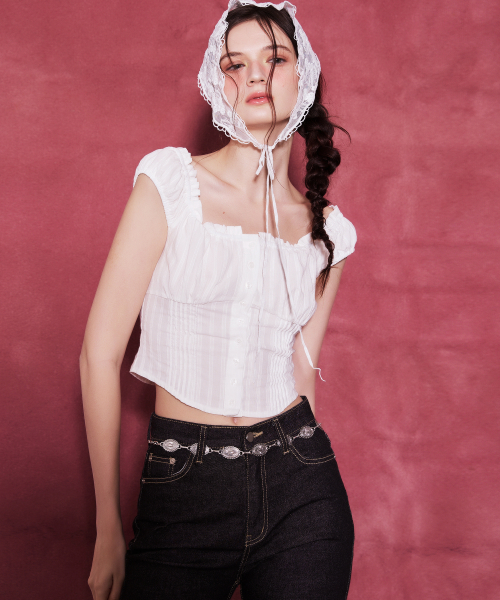 RUFFLE COTTON BLOUSE