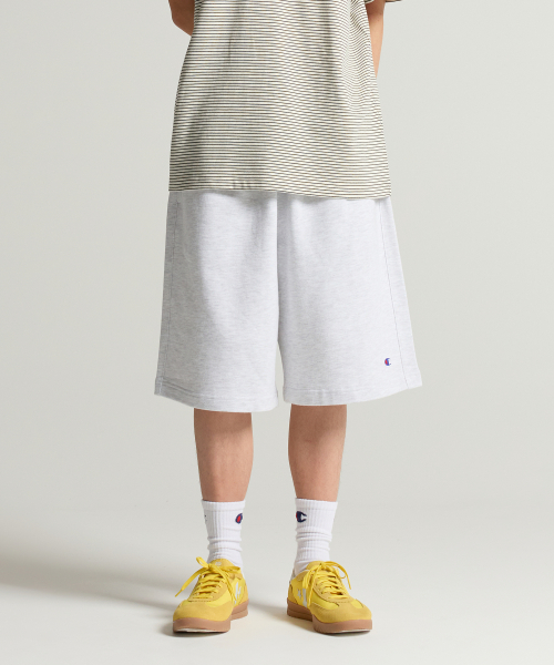 C로고 버뮤다 스웨트 팬츠 Light Grey