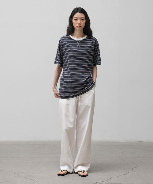 w. Gusset Stripe Tee (Navy)