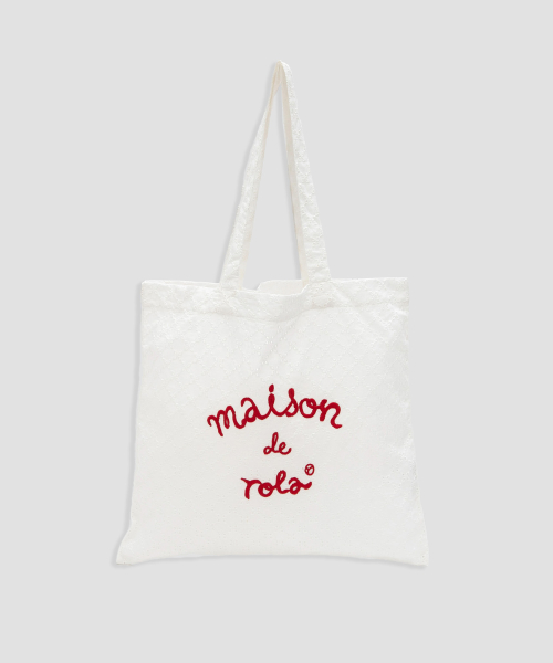 MAISON DE ROLA EMBROIDERY BAG WHITE