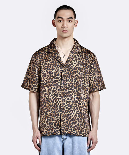 Leopard Half Shirt - Brown