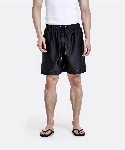 Mesh Line Shorts - Black
