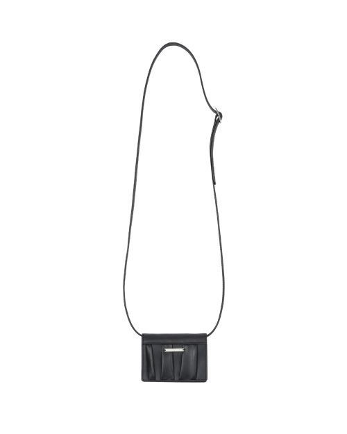 Pleats wallet cross bag BLACK