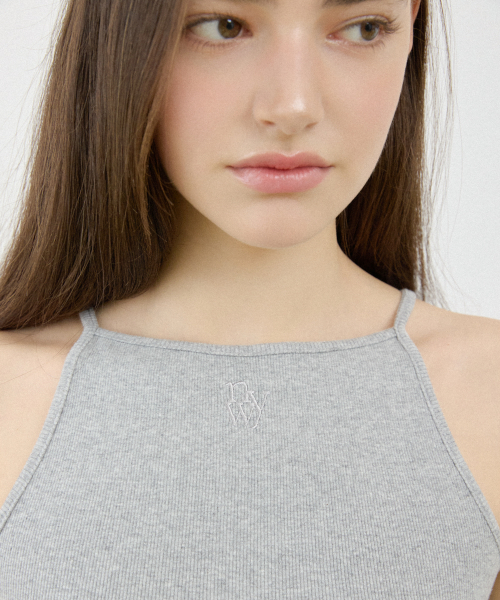 NYW LOGO BOAT-NECK SLEEVELESS_GRAY