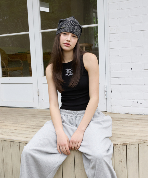 NEWYORKWORKS RIBBED TANK TOP SLEEVELESS_BLACK