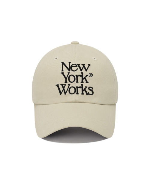 NEWYORKWORKS MIX LOGO BALL CAP_BEIGE