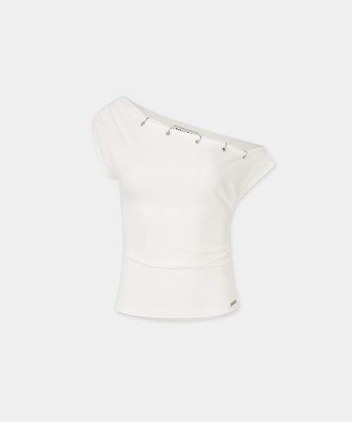 Piercing Drape Top (White)