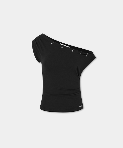 Piercing Drape Top (Black)