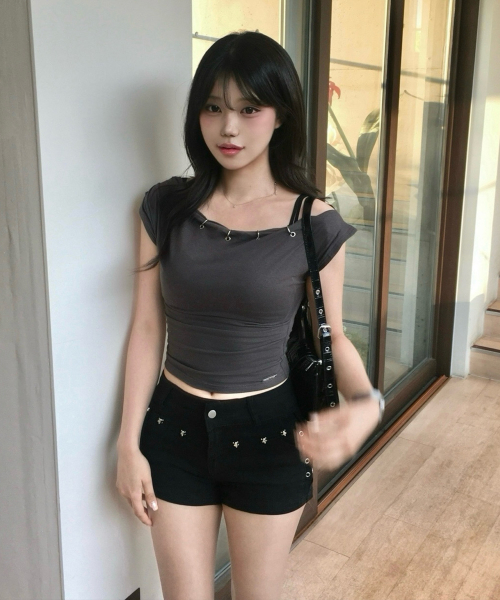 Piercing Drape Top (Charcoal)