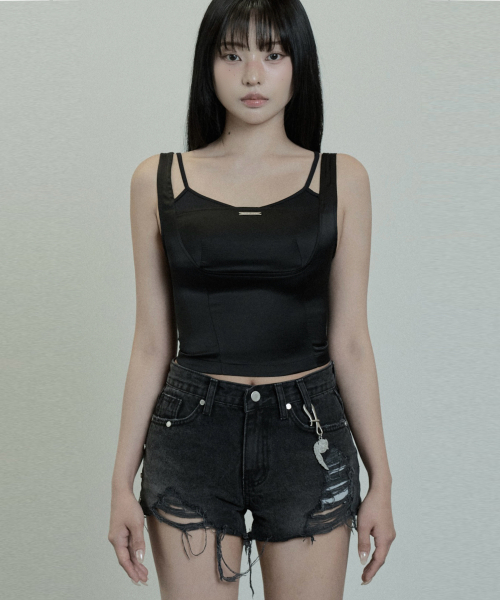 Baret Layered Tank Top (Black)