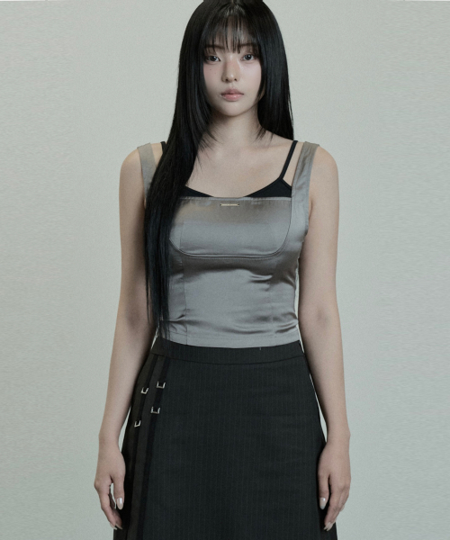 Baret Layered Tank Top (Charcoal)