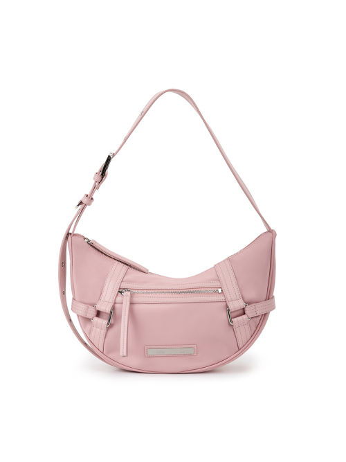 FABRIC ARC HOBO BAG IN LIGHT PINK