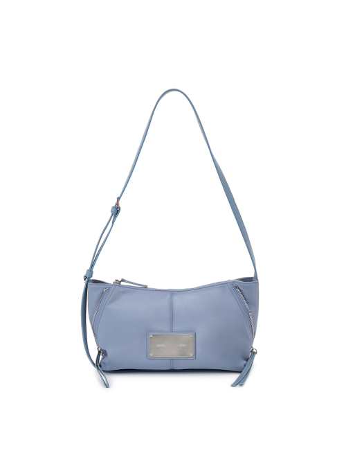 SIDE ZIPPER FABRIC TWO WAY BAG IN BLUE