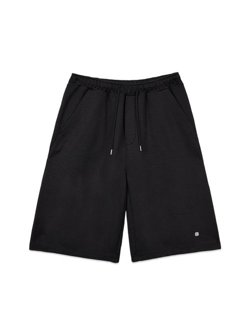 BACK POCKET GLITTER BERMUDA SWEATPANTS FOR MEN IN BLACK