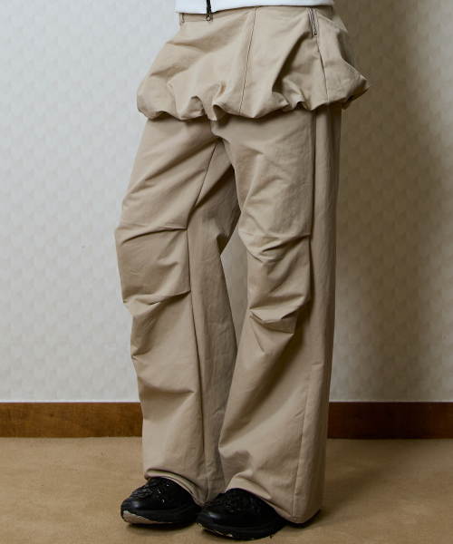 GT LAYERED BELT PANTS(BEIGE)