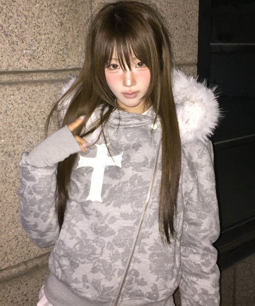GT FUR UNBALANCE HOOD ZIP UP(3COLOR)