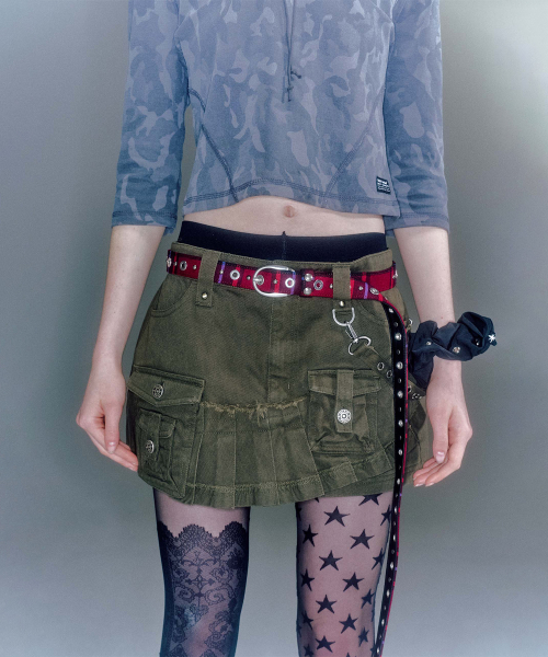 KATHY CARGO MINI SKIRT (2COLOR)