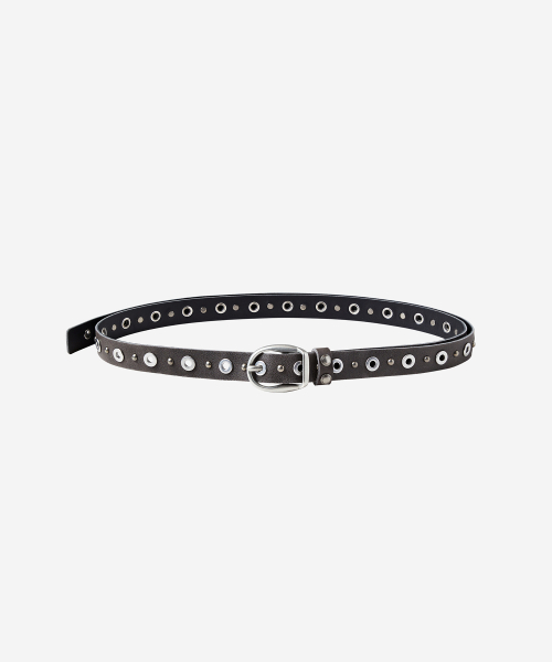 LINKIN SKINNY EYELET BELT (2COLOR)