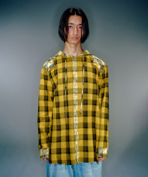 MAHA CHECK HOODIE SHIRT (2COLOR)